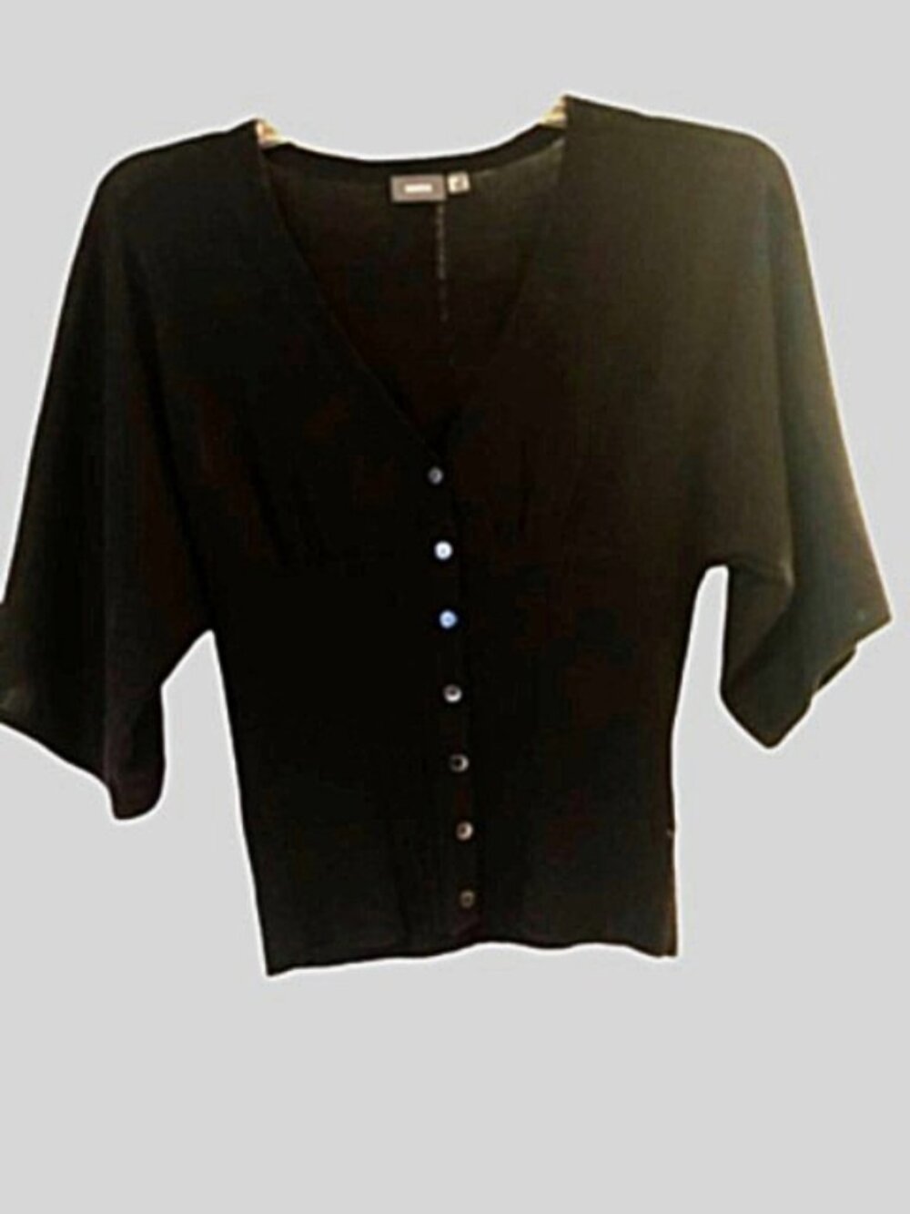 Mexx Black Sweater with Cropped Wide Sleeves Women's Size Small